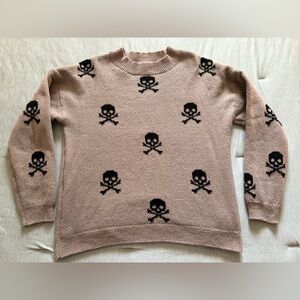 No Boundaries Tan Skull Sweater